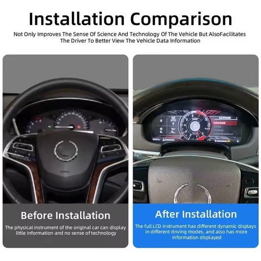 Digital Instrument Cluster For Cadillac SRX 2013 2014 2015 CarPlay Speedometer Dashboard Gauge 12.3" HD virtual cockpit LCD Plug-play | PareiAuto