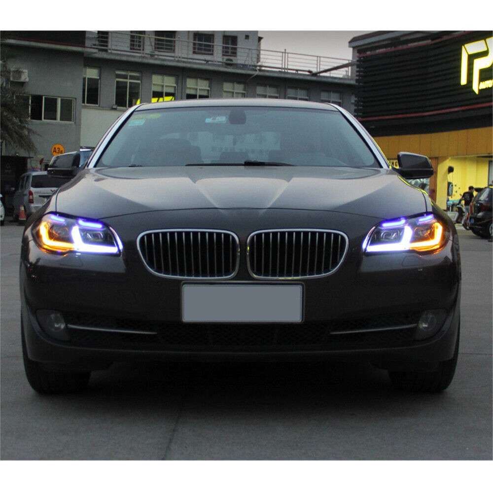 For BMW 5 Series F10 F18 2011-2017 LED Projector Lens Headlights Sequential Turn Signal Headlamps
