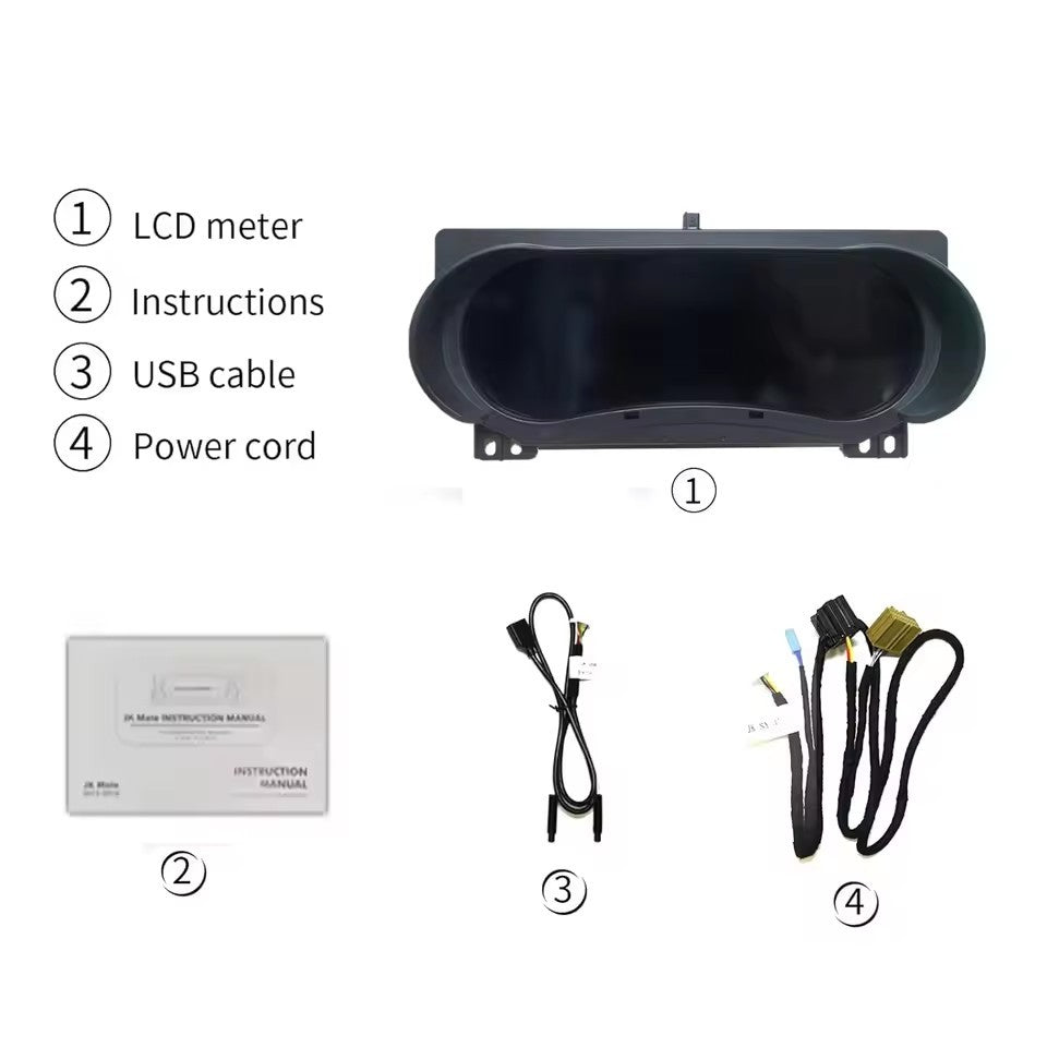 LCD Digital Instrument Cluster Display For Jeep Wrangler JL 2018-2023 Speedometer Plug&Play | PareiAuto