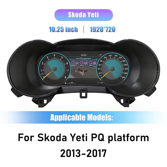 10.25" Inch LCD Digital Cluster Dashboard For VW Skoda Yeti PQ 2013 2014 2015 2016 2017 instrument panel Cockpit Speedometer | PareiAuto