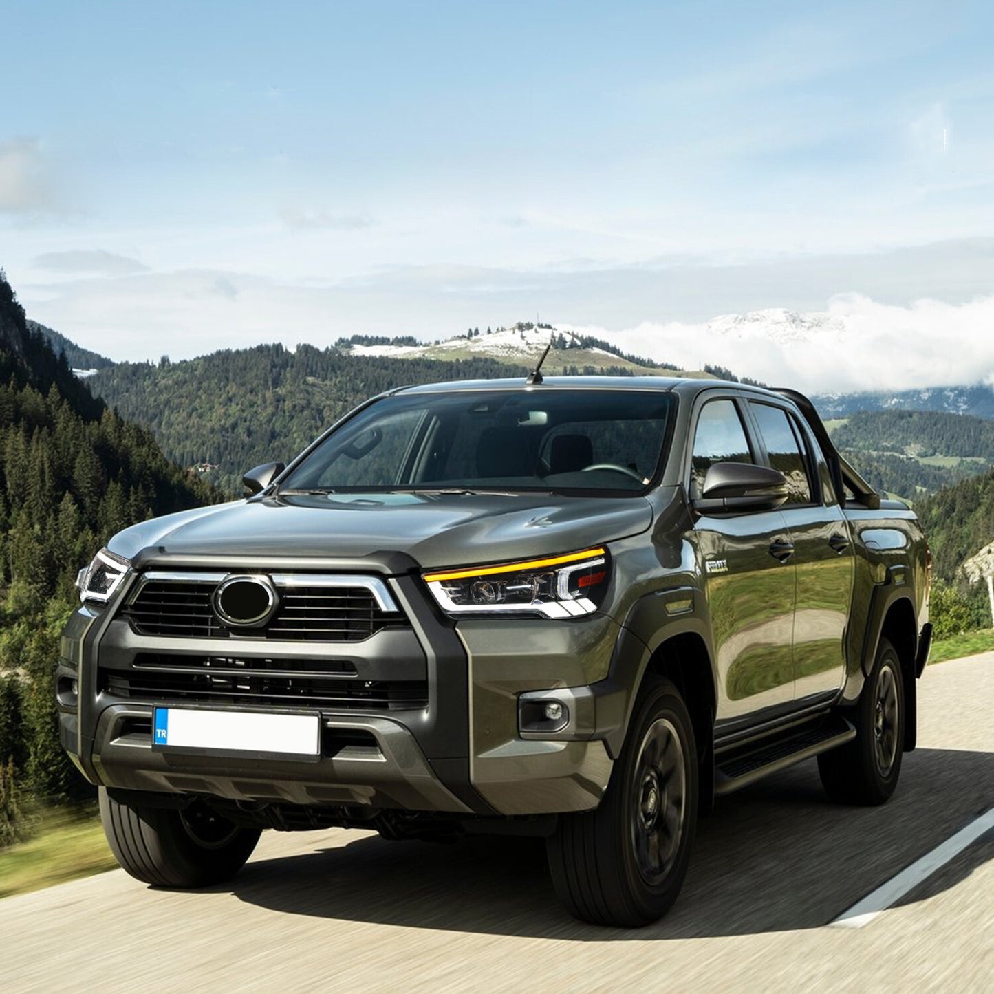 Full LED DRL Sequential Turn Signal Indicator HeadLights For Toyota Hilux Revo Rocco 2020 2021 2022