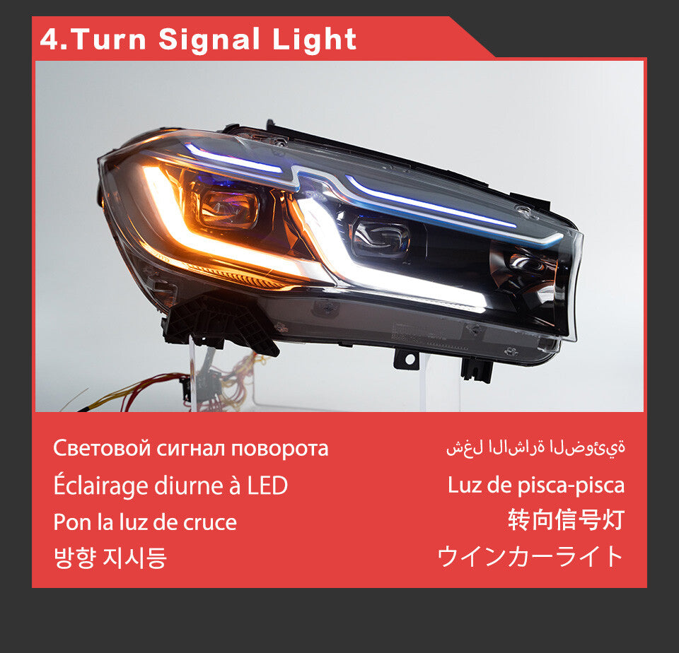 LED Headlights Sequential Turn Signal Front DRL Lamps For BMW X5 F15 2014 2015 2016 2017 2018