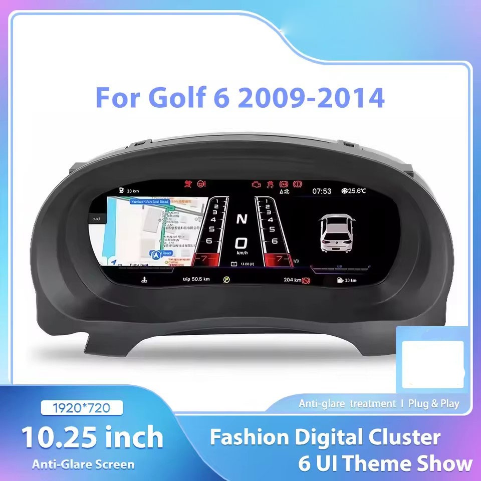 10.25'' Inch Digital Instrument Cluster For VW Golf 6 MK6 2009-2014 LCD Panel Virtual | PareiAuto