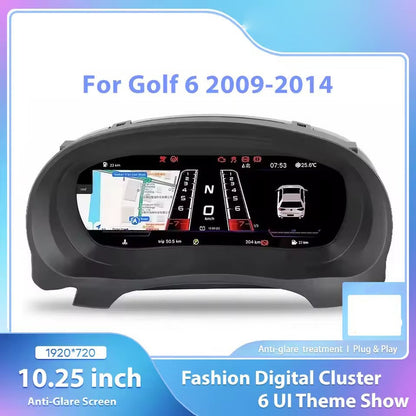 10.25'' Inch Digital Instrument Cluster For VW Golf 6 MK6 2009-2014 LCD Panel Virtual | PareiAuto