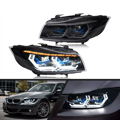 For BMW 3-Series E90 E91 Halogen 2005-2012 LED Headlight Sequential Turn Signal Head Lamps LED Headlight Assembly