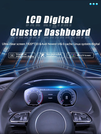 12.3" LCD Digital Dashboard For Audi Q5 2010-2018 Carplay Cluster Instrument Paneel Cockpit | PareiAuto