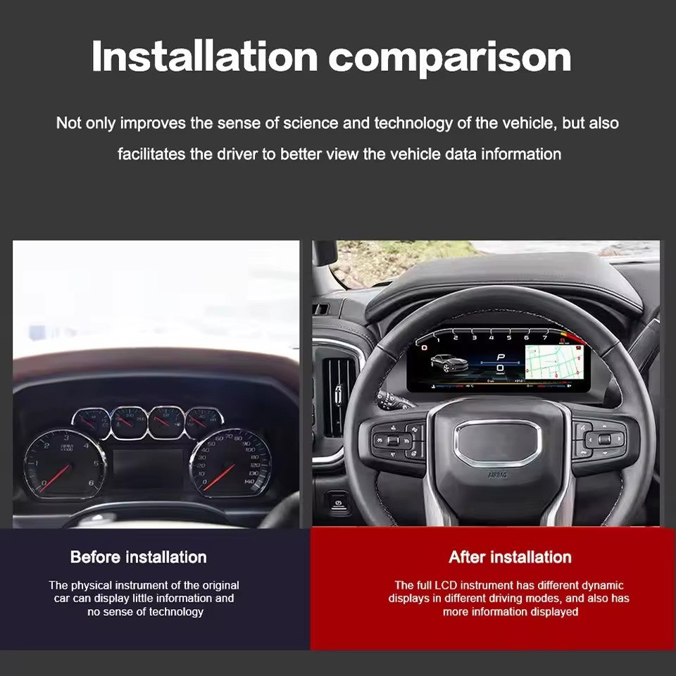 12.3'' inch For Chevrolet Silverado 2019 2020 2020 2022 2023 LCD Dashboard Digital Cluster Virtual Cockpit | PareiAuto