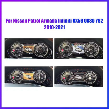 For Nissan Patrol Infiniti QX56 Y62 2010-2021 LCD Digital Dashboard Cluster Instrument Panel | PareiAuto