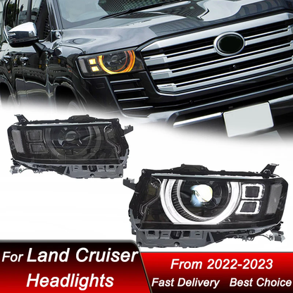 LED Headlight Assembly For Toyota Land Cruiser LC300 2022 2023 Turn Signal Projector Lens LED Headlight Assembly