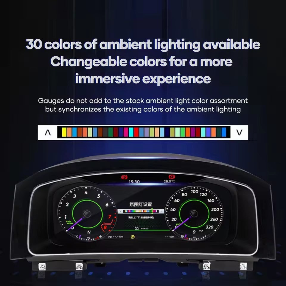 12.3" Lcd Digital Dashboard Cluster For VW Golf7 MK7 2013 2014 2015 2017 2018 2019 2020 Carplay Radio | PareiAuto
