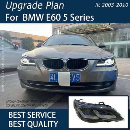 LED Headlights Assmbly For BMW E60 523i 530i Angel Eye 2003-2010 DRL Turn Signal Headlamps LED Headlight Assembly