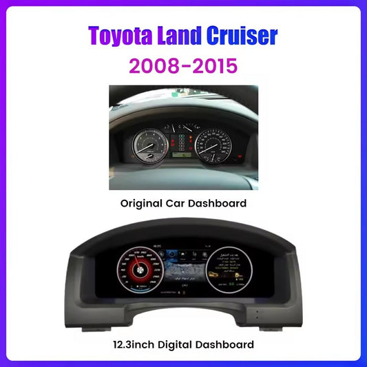 12.3" Car LCD Digital Dashboard Instrument For Toyota Land Cruiser 2008-2019 | PareiAuto