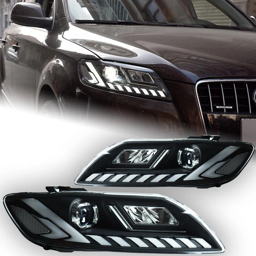 Full LED Headlights For Audi Q7 2006-2015 Sequential Front Turn Signal Lamp Assembly LED Headlight Assembly
