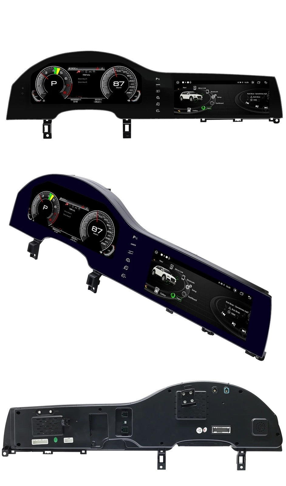 Cluster dash For Audi Q7 4L 2005-2015 Digital screen Carplay Auto speed Dash Cluster Virtual Cockpit 12.3inch+10.25inch | PareiAuto