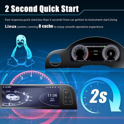 23'' Inch LCD Digital Cluster For AUDI A6 2005-2014 Double screen Dashboard Panel Speedometer | PareiAuto
