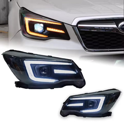 For Forester 2013 2014 2015 2016 2017 2018 LED Front DRL Auto Headlights Assembly Upgrade Dynamic Turn Signal Lamps LED Headlight Assembly