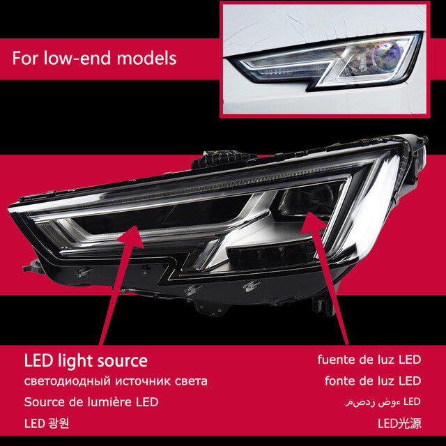 LED Headlights For Audi A4 B9 A4L S4 RS4 2017 2018 2019 Start up Animation Front Turn Signal Lamps