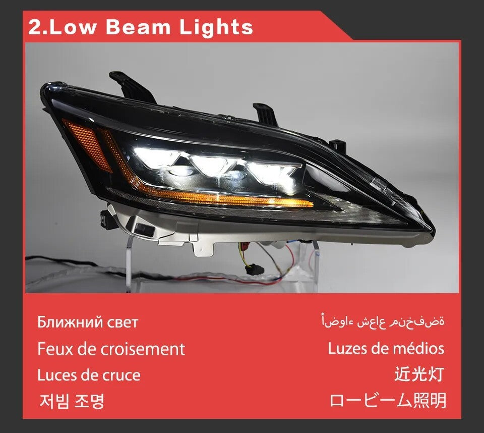 LED Headlights For Lexus ES200 ES300 2006-2012 DRL Sequential Turn Signal HeadLamps