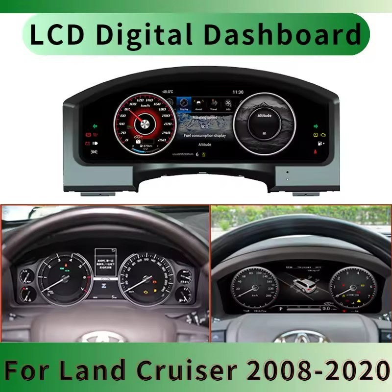 12.3'' Inch Car Digital Virtual Cockpit Speedometer Instrument For Toyota Land Cruiser 2008-2019 | PareiAuto