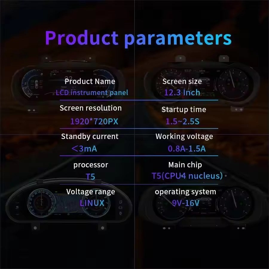 12.3'' Inch LCD Dashboard Speedometer For Maserati Levante 2016 2017 2018 2019 2020 2021 2022 2023 Virtual Digital | PareiAuto
