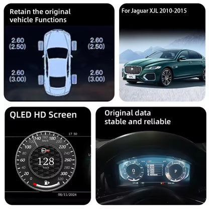 Digital Cluster Dashboard For Jaguar XJL 2010 2011 2012 2013 2014 2015 Speedometer Wireless CarPlay HD screen1920*720 | PareiAuto