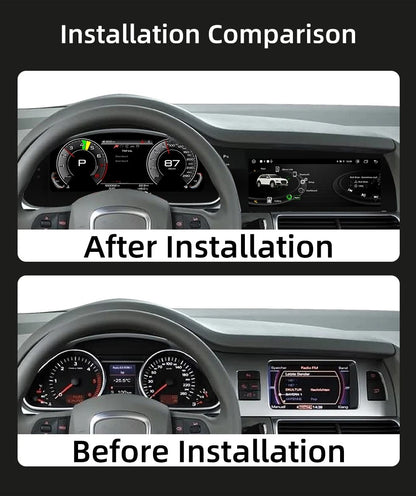 Cluster dash For Audi Q7 4L 2005-2015 Digital screen Carplay Auto speed Dash Cluster Virtual Cockpit 12.3inch+10.25inch | PareiAuto