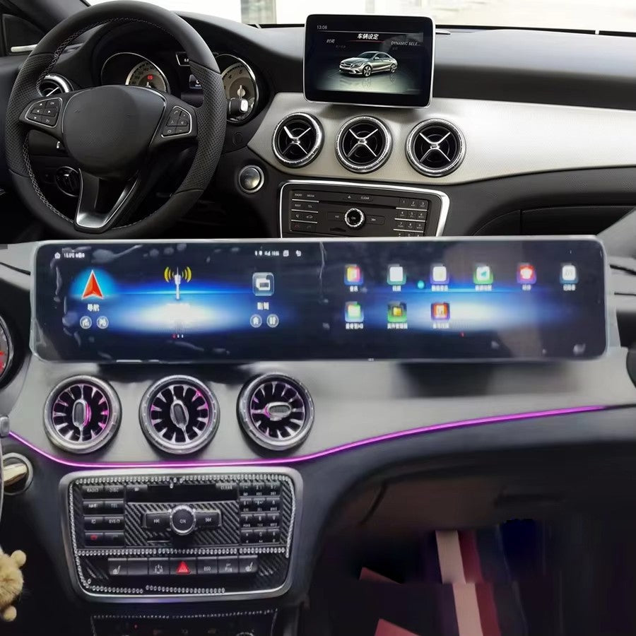 12.3" Android 13 auto Car Radio Stereo For Mercedes Benz GLA CLA A-Class 2013-2018 8G+128G LED Headlight Assembly