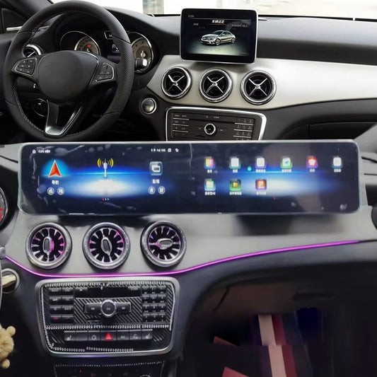 12.3" Android 13 auto Car Radio Stereo For Mercedes Benz GLA CLA A-Class 2013-2018 8G+128G LED Headlight Assembly