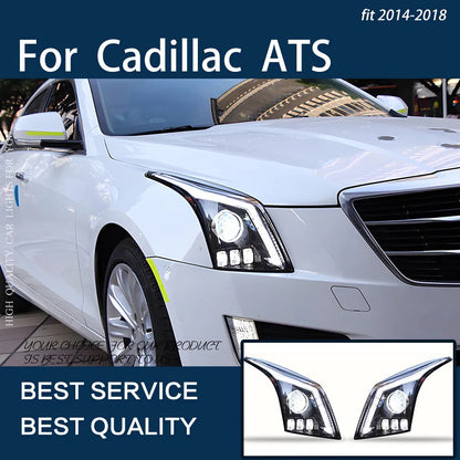 For Cadillac ATS 2014 2015 2016 2017 2018 LED Headlight Assembly LED DRL Sequential Turn Signal Headlamps