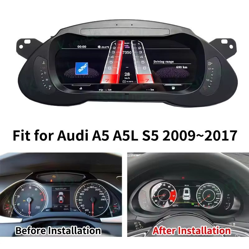 CarPlay Digital Cluster Speedometer Dashboard For Audi A4 A5 S5 B8 2008-2016 | PareiAuto