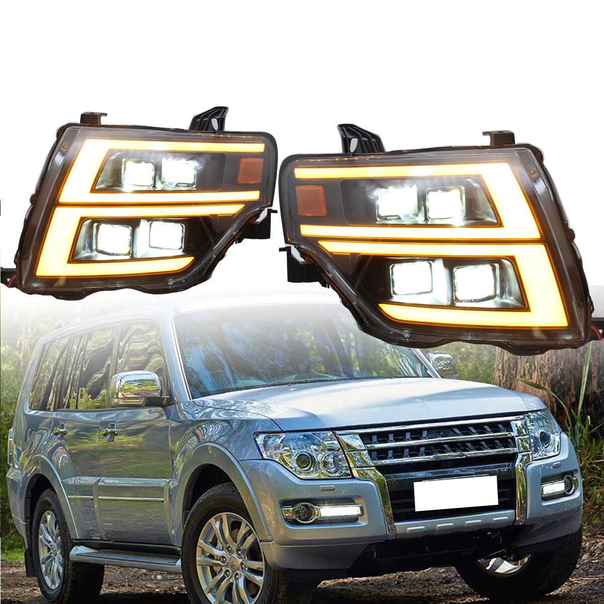 LED Headlights For Pajero V93 V97 Montero 2009-2021 DRL Sequential Turn Signal Front Lamps LED Headlight Assembly