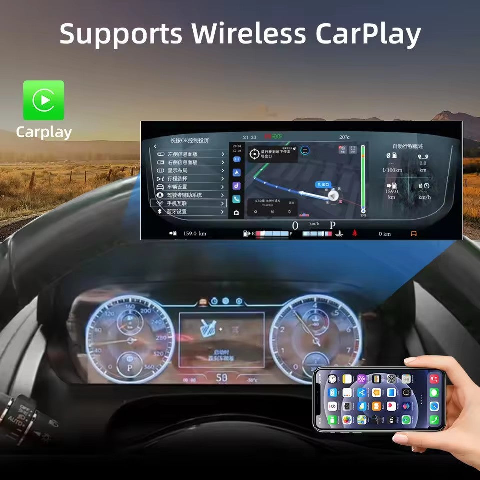 12.3” Inch LCD Digital Cluster Dashboard For Jaguar F-TYPE 2012-2020 Speedometer Wireless CarPlay | PareiAuto