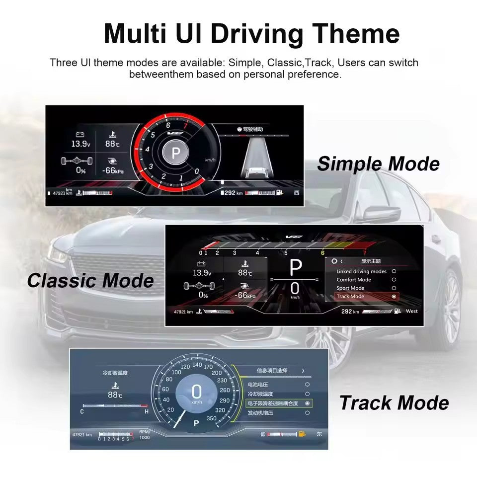 LCD Digital Instrument Cluster For Cadillac XTS/CTS 2014 2015 2016 2017 2018 2019 Virtual Cockpit 12.3" Inch | PareiAuto
