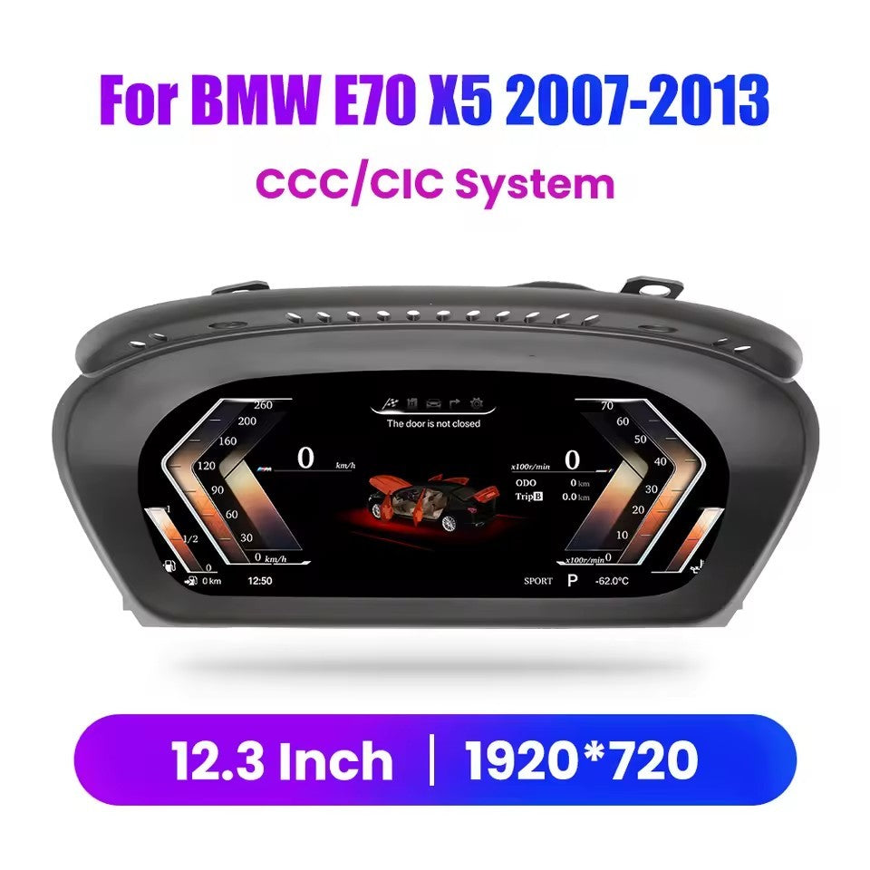 12.3" Digital Dashboard Cluster for BMW X5 E70 X6 E71 2007-2013 – CCC CIC LCD Upgrade | PareiAuto