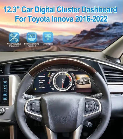 Digital Cluster For Toyota Innova 2016-2022 Virtual Cockpit Speed Meter Car Dashboard Display Instrument LCD Screen Display | PareiAuto