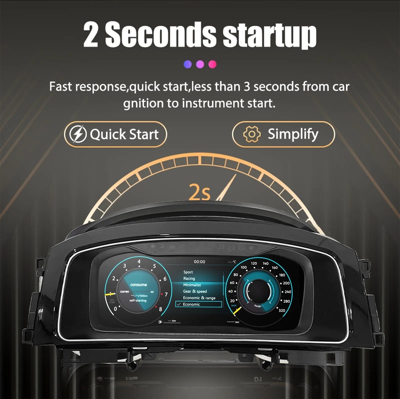 12.3''Inch Car Lcd Digital Dashboard Cluster For VW Golf 4 Jetta MK4 Bora 1997-2005 Virtual Instrument | PareiAuto