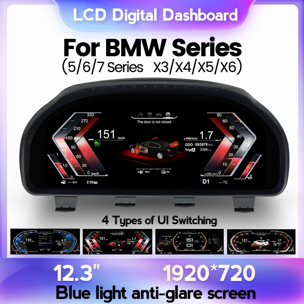 12.3'' Inch LCD Digital Instrument Cluster For BMW X3 X4 X5 X6 F01 F10 F15 F16 F25 F26 F07 | PareiAuto