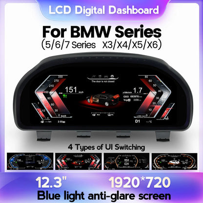 12.3'' Inch LCD Digital Instrument Cluster For BMW X3 X4 X5 X6 F01 F10 F15 F16 F25 F26 F07 | PareiAuto