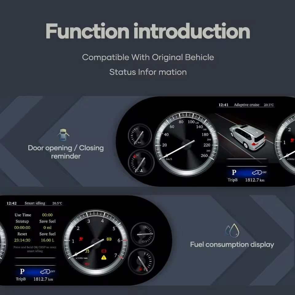 12.3"Inch For Toyota Hilux 2005-2015 LCD Dashboard Car Digital Cluster Instrument | PareiAuto