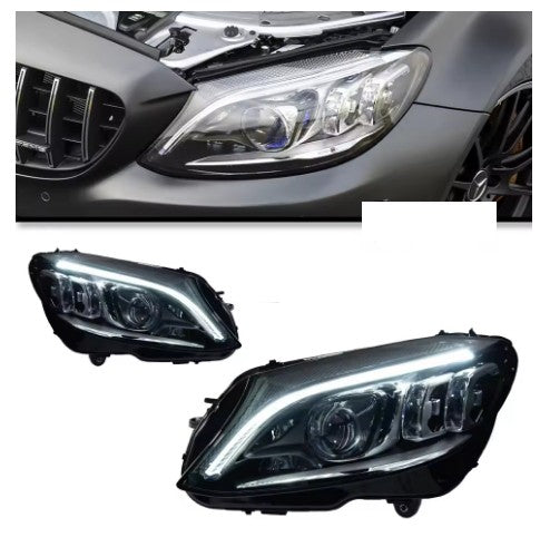 For Upgrade Benz W205 C Class 2015-2019 LED DRL Headlight Turn Signal Assembly LED Headlight Assembly