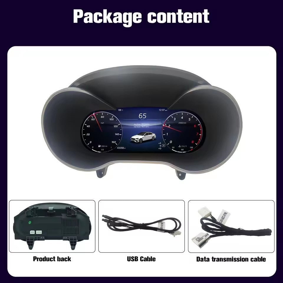 12.3" Inch Digital Instrument Cluster For Benz C200L C/GLC W205/W253 2015 2016 2017 2018 2019 speedometer | PareiAuto