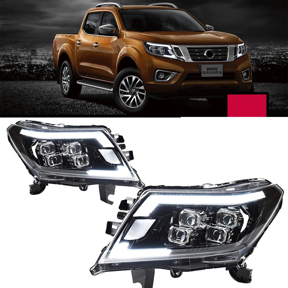 LED Headlights Front DRL Sequential Turn Signal Lights For Nissan NAVARA NP300 2014-2021