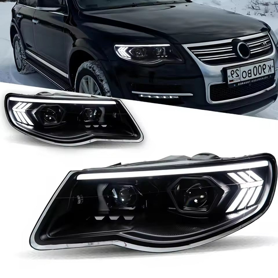 LED Headlights For VW Touareg 2007 2008 2009 2010 Head Lamp DRL Turn Signal Projector Lens LED Headlight Assembly