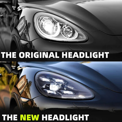 Headlights For Porsche Cayenne 958 2011-2014 2015-2018 LED Front Turn Signal Head Lamps