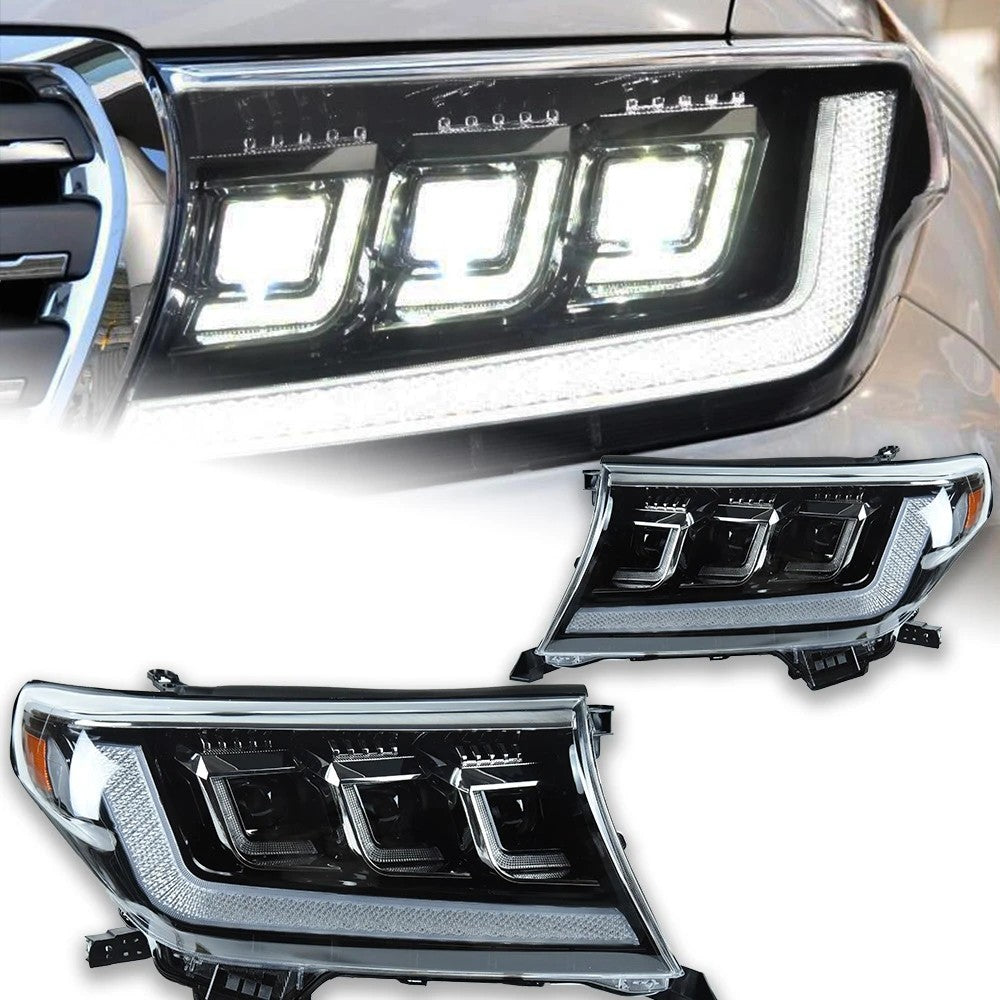 For Toyota Land Cruiser 2008-2015 LC200 LED Headlight Front DRL Sequential Turn Signal Light LED Headlight Assembly