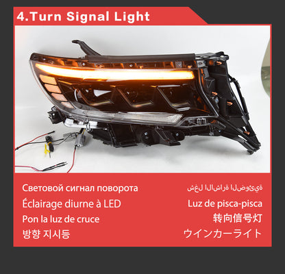 LED Headlight For Toyota Prado 2018 2019 2020 2021 2022 DRL Sequential Turn Signal Front DRL HeadLamps Assembly