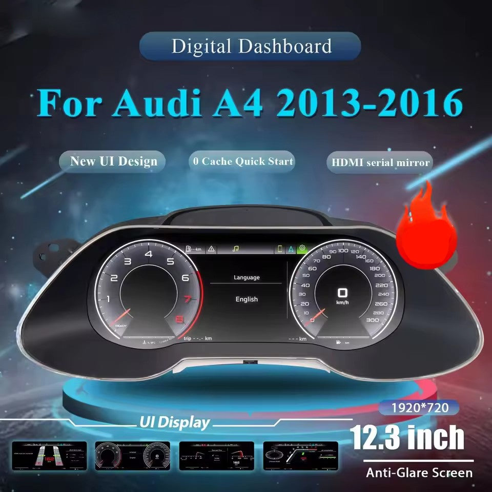 12.3'' Inch LCD Digital Cluster dashboard For Audi A4 2013 2014 2015 2016 Virtual Cockpit Instrument | PareiAuto