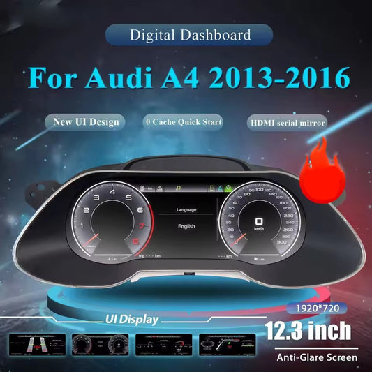 12.3'' Inch LCD Digital Cluster dashboard For Audi A4 2013 2014 2015 2016 Virtual Cockpit Instrument | PareiAuto