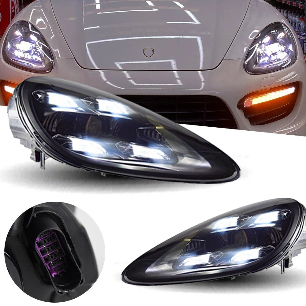 Headlights For Porsche Cayenne 958 2011-2014 2015-2018 LED Front Turn Signal Head Lamps