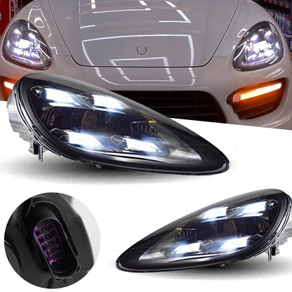 Headlights For Porsche Cayenne 958 2011-2014 2015-2018 LED Front Turn Signal Head Lamps
